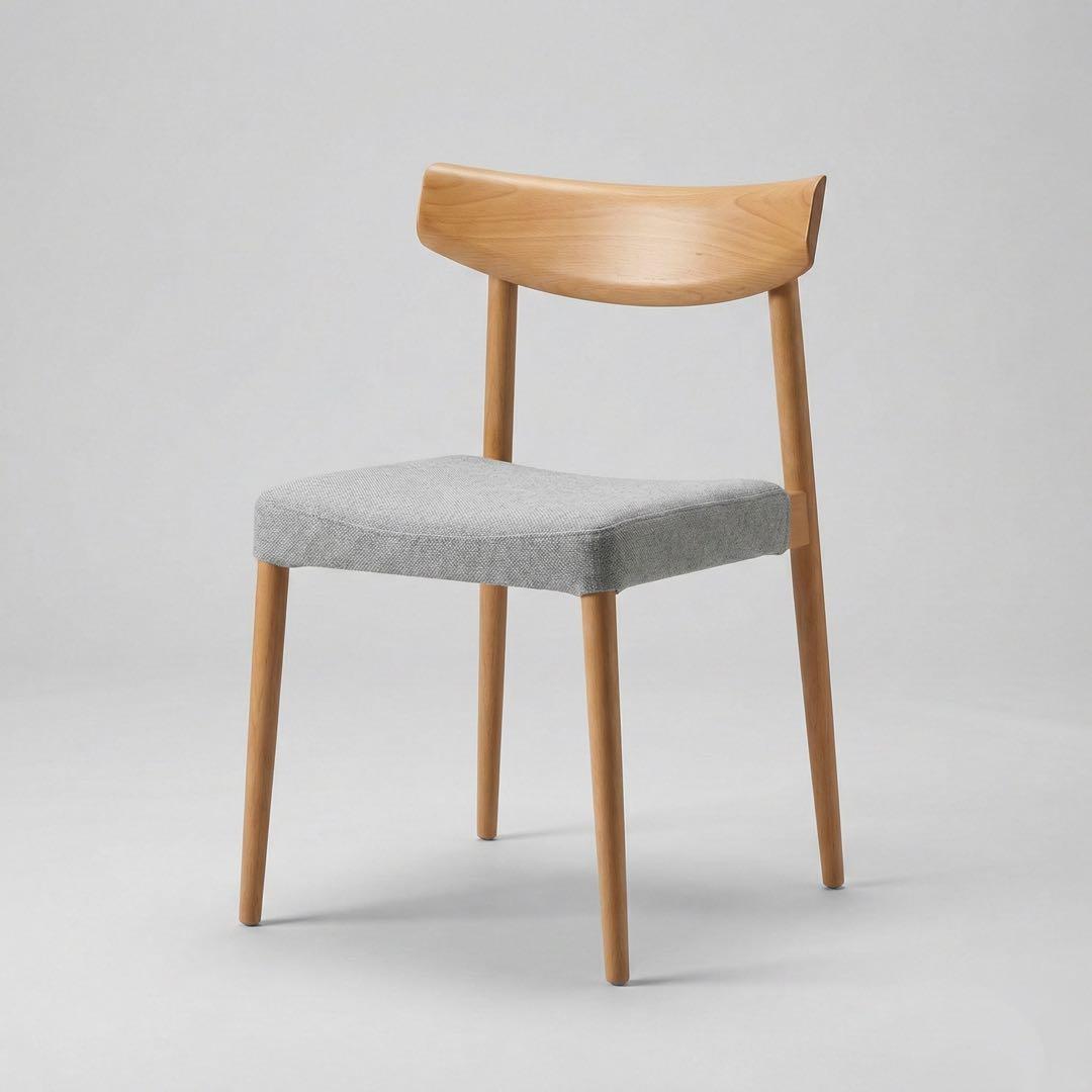 【1/2】飛騨産業 キツツキ nae ダイニングチェア 布座 FC201 ビーチ