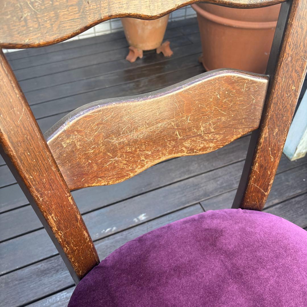 ダイニングチェア　椅子　ベルベット　検　アンティーク　ヴィンテージ