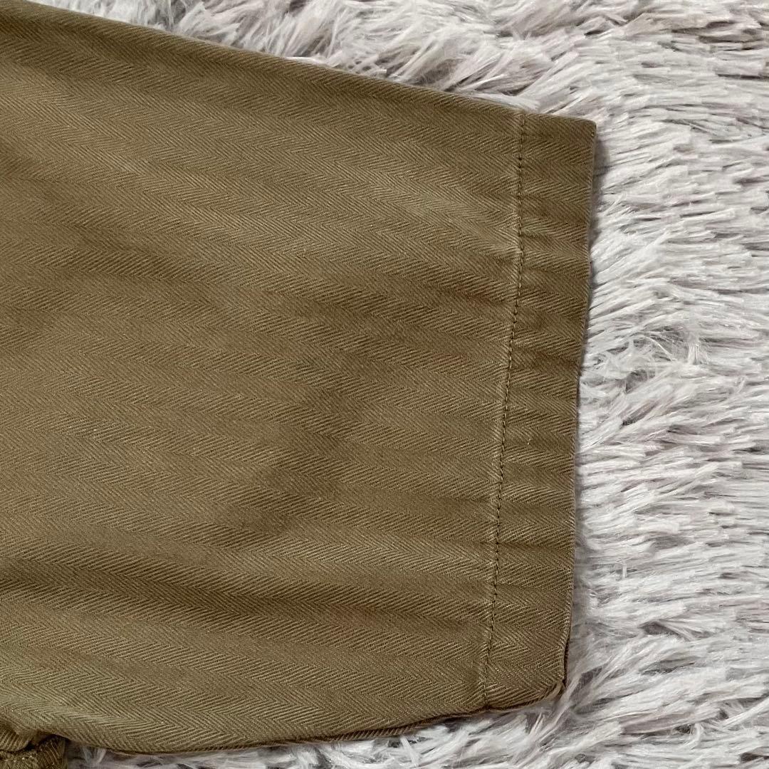 PAOPAO　オールインワン　つなぎ　ミリタリー　古着風　ユニセックス　カーキ