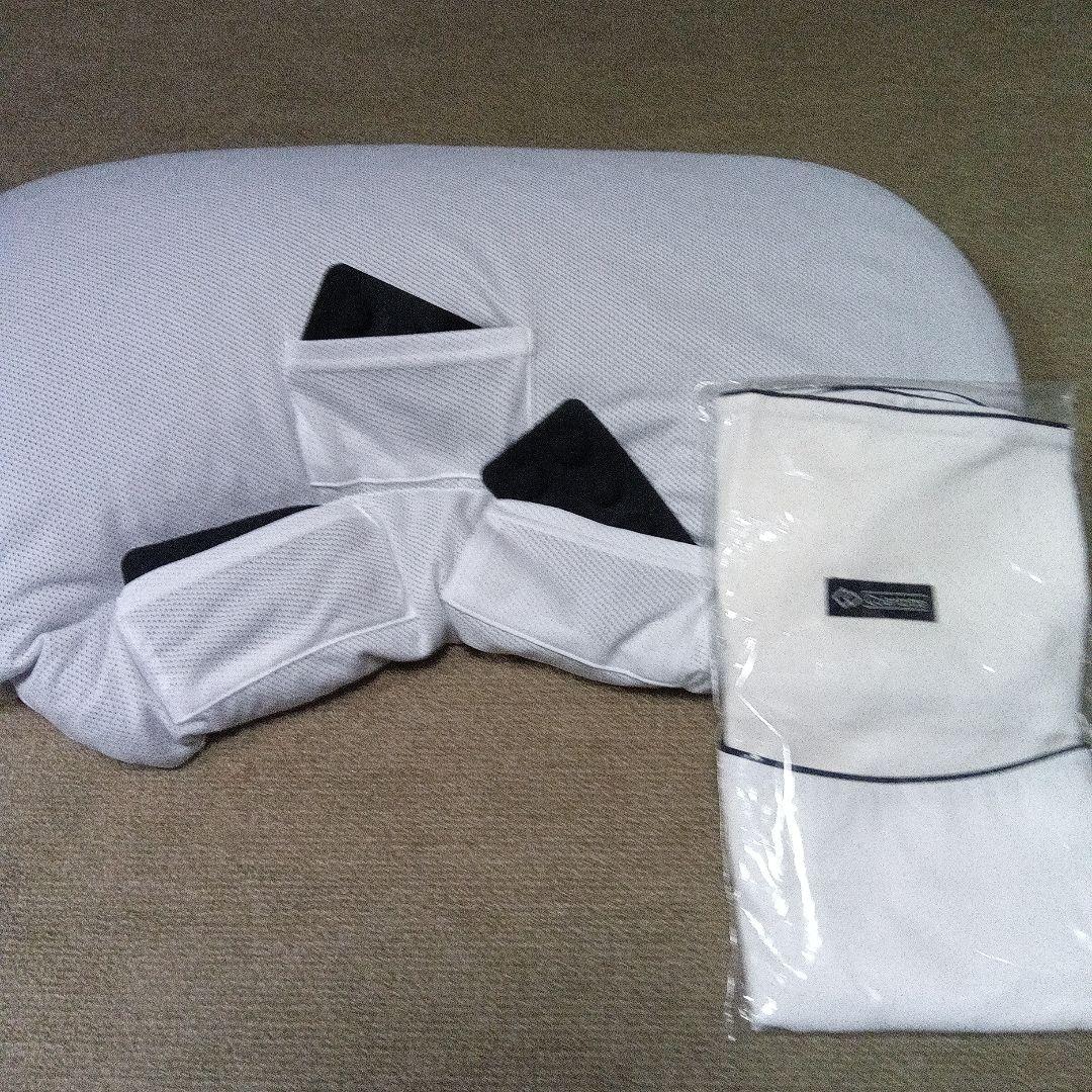 ホワイトメッシュクッション型枕 カバー付き