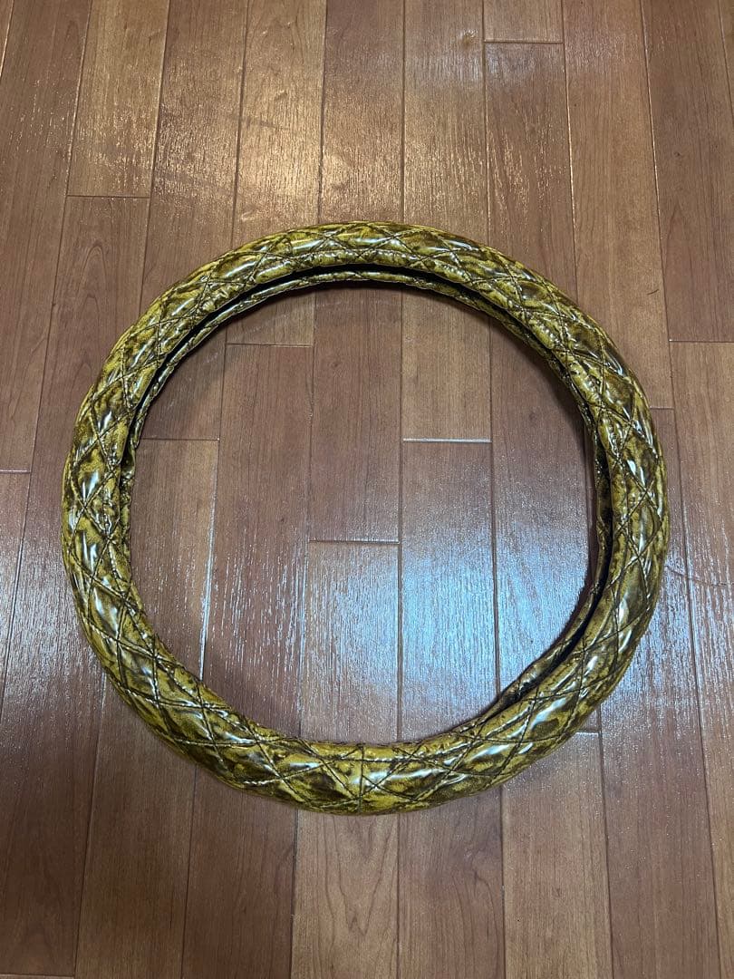 ハンドルカバー　サンバイザーカバー　チンチラ　ゴールド