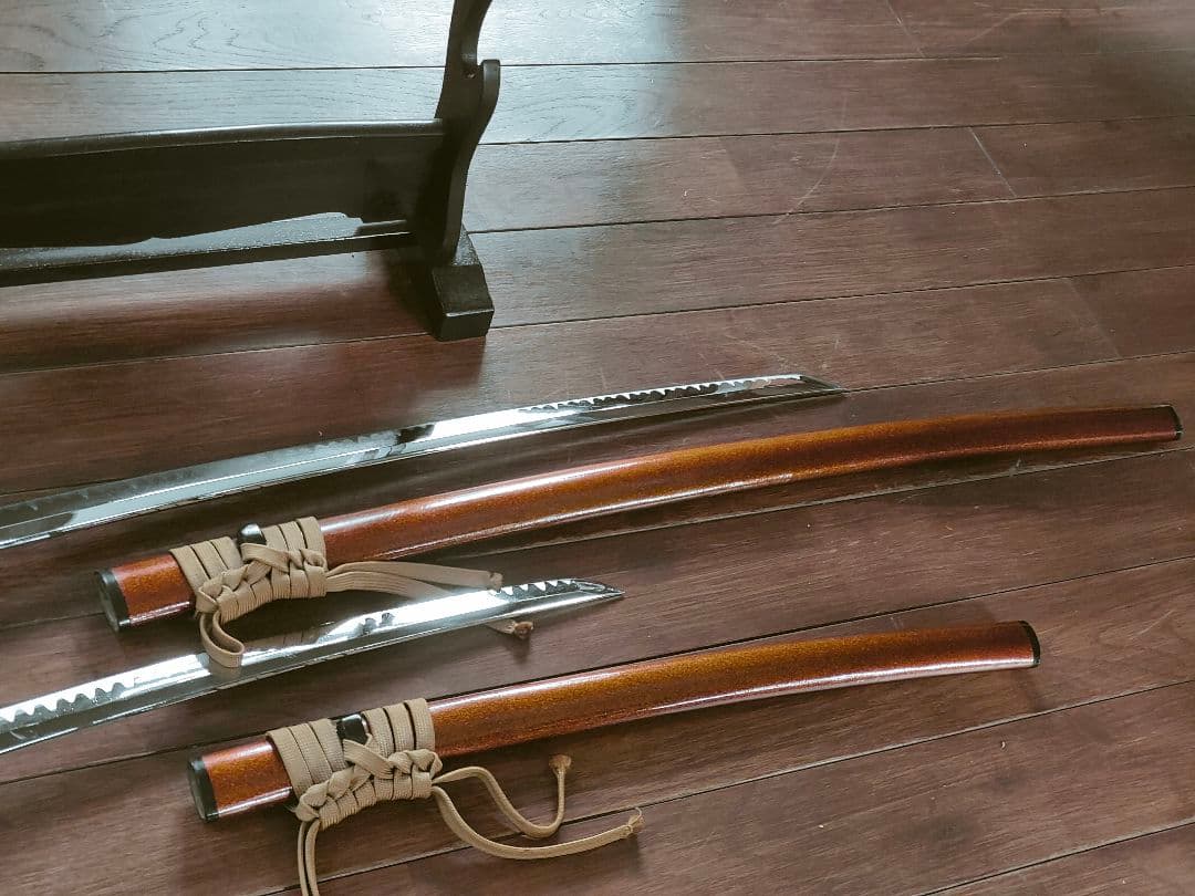 刀掛け付き模造刀大小セット