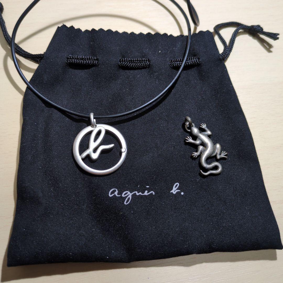 アニエスベー agnes b. ネックレス 2点セット ロゴ トカゲ リザード