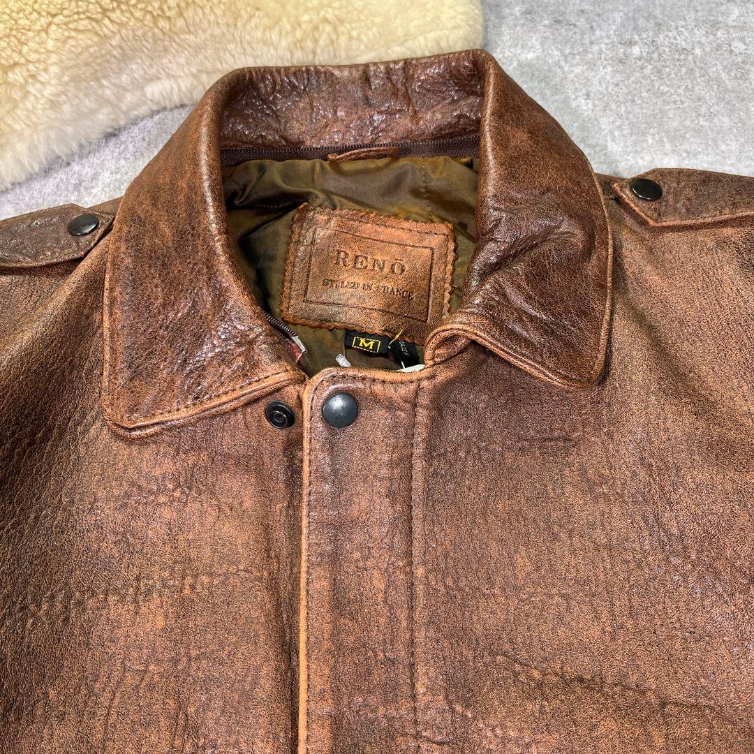 90s A-2 G-1 フライトレザージャケット　M 本革　YKK ヴィンテージ