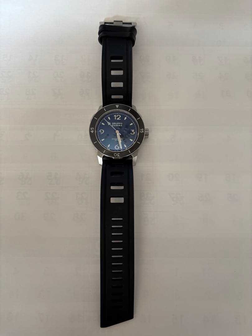 希少GRUPPO GAMMA ダイブマスター　ダイバーズウォッチ ラバーベルト