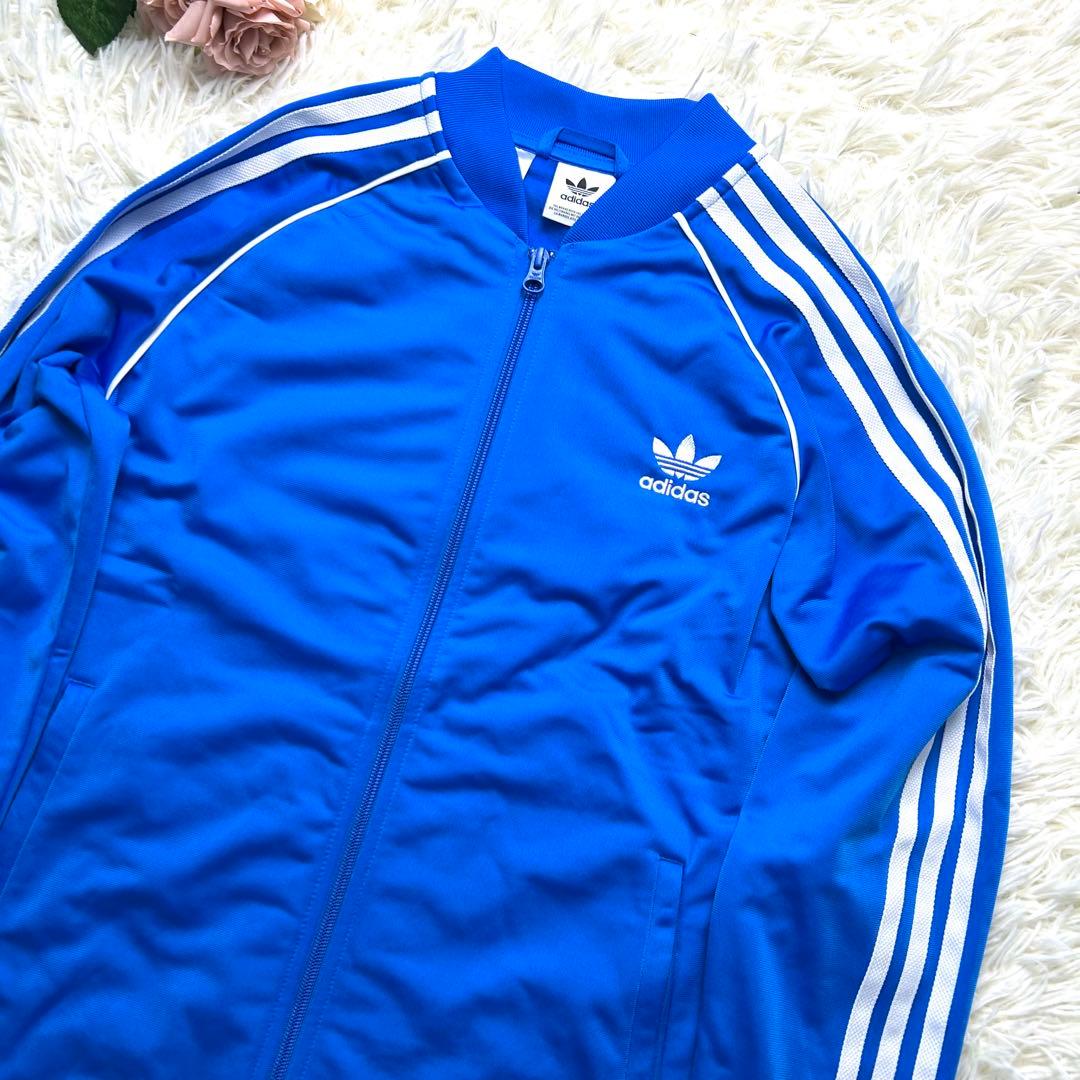170 M　アディダスオリジナル SST スウェット セットアップ 上下 青