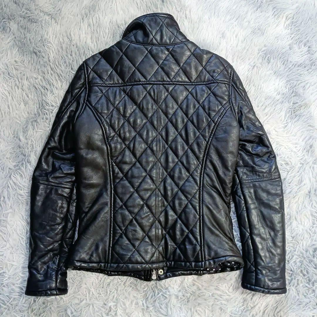 美品✨VANQUISH✨羊革キルトライダース S 黒 ドット裏地 男女兼用