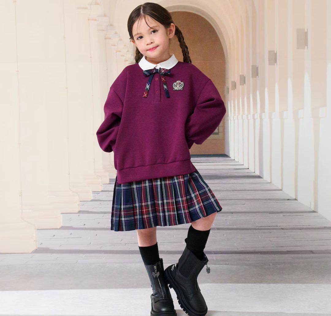 【新品未使用】アナスイミニ　チェックレイヤード風ワンピース【160】