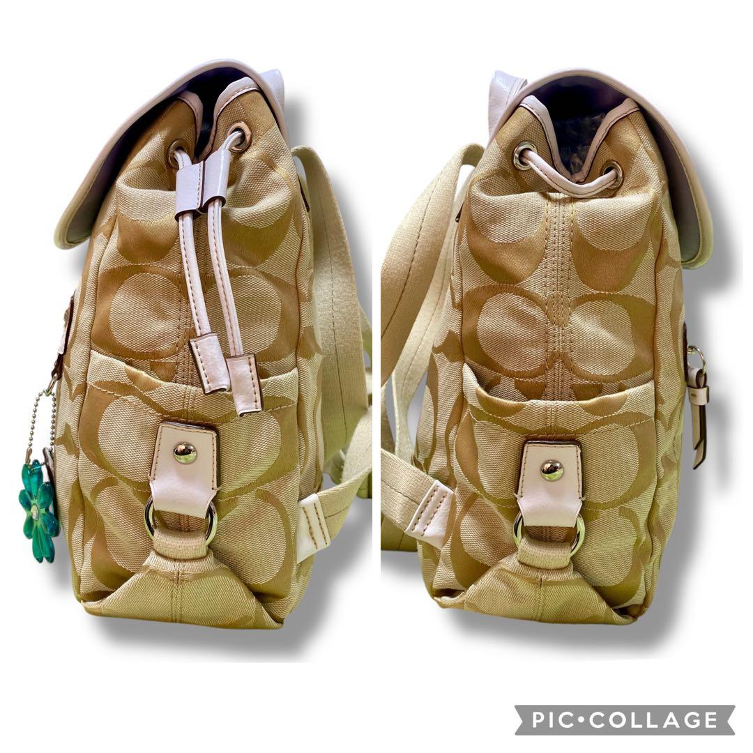 COACHコーチ リュック　シグネチャー　キャンバス　ベージュ　16556