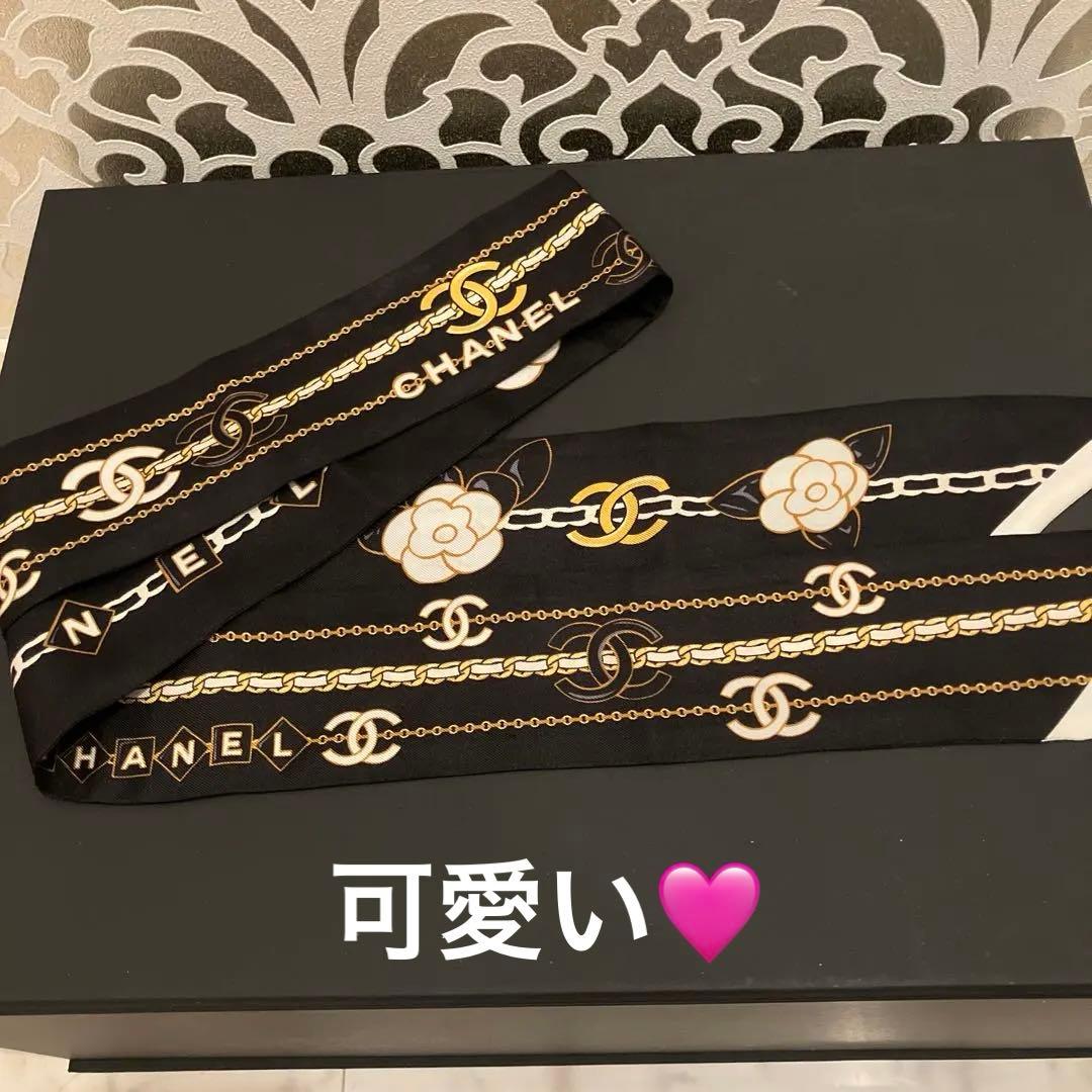 CHANEL❣️シャネルヘアバンドースカーフ❣️黒人気柄