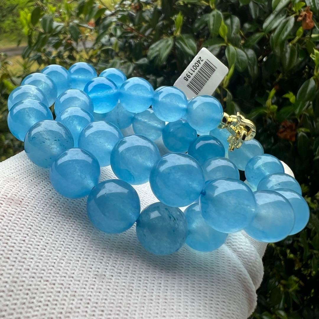 天然　高品質　アイスブルー　アクアマリンのネックレス AB1044