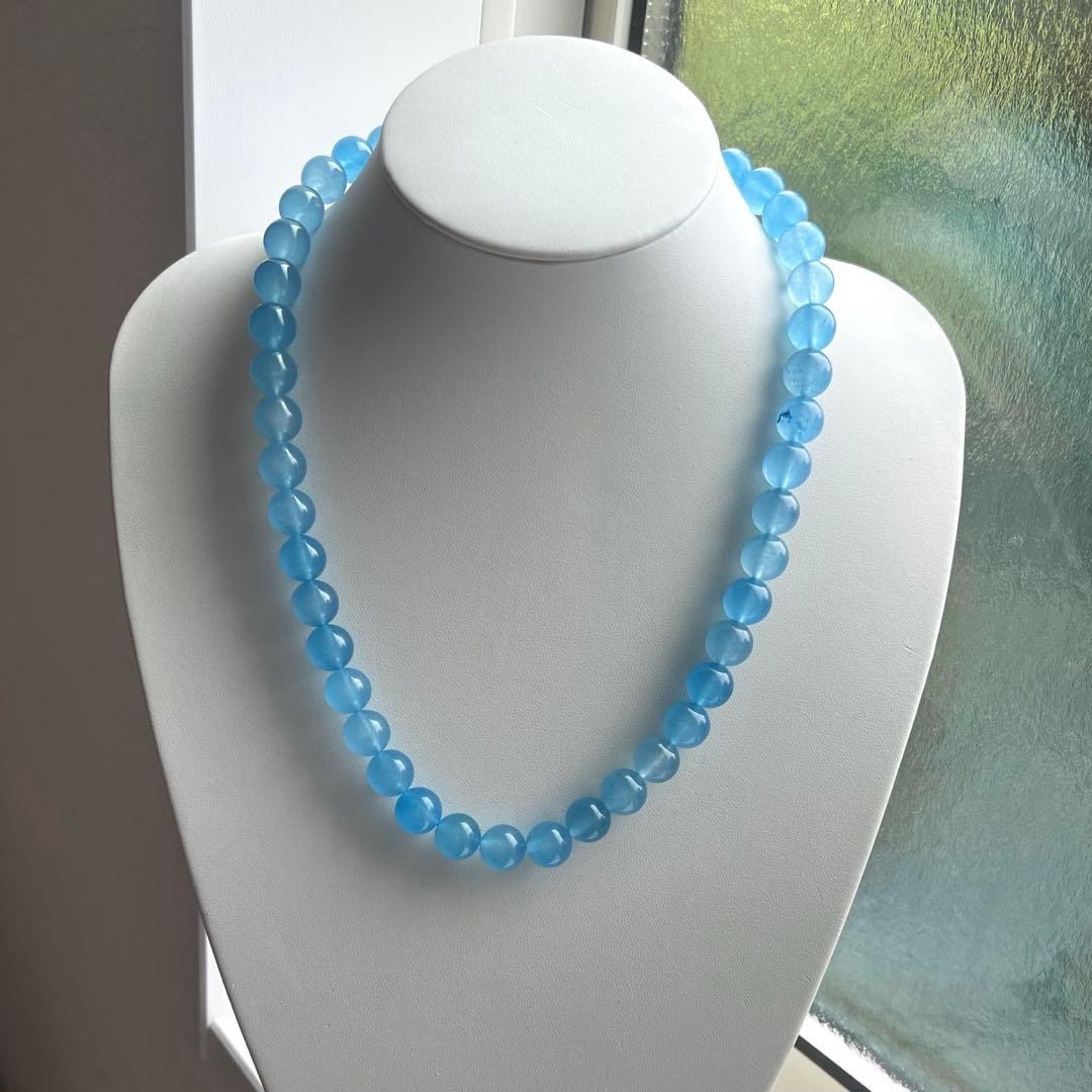 天然　高品質　アイスブルー　アクアマリンのネックレス AB1044