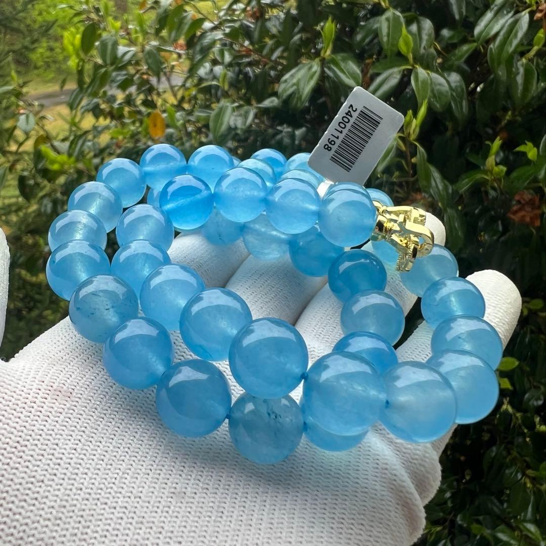 天然　高品質　アイスブルー　アクアマリンのネックレス AB1044