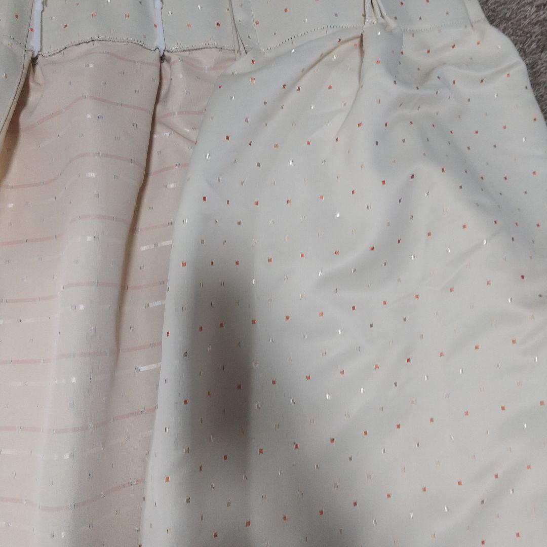 ベージュカーテン&レースカーテン 各4枚(計8枚)カーテンセット