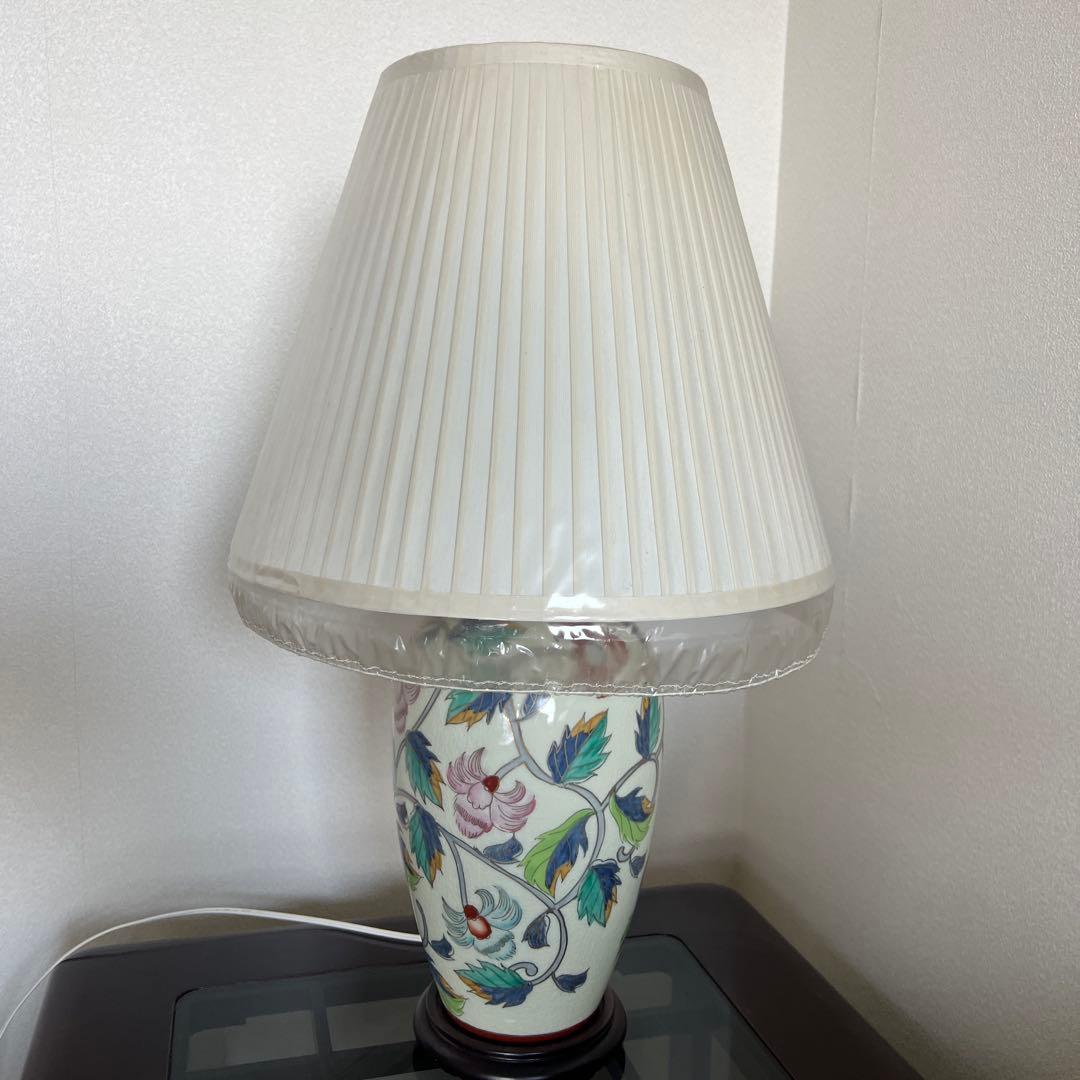 ランプ花柄陶器、希少特大高さ70美品❣️最終