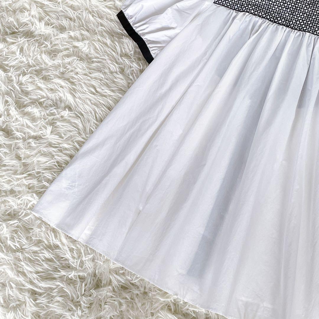 美品✨【ユナイテッドアローズ】エンブロイダリー コンビ ショートスリーブブラウス