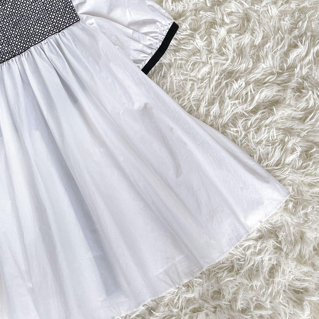 美品✨【ユナイテッドアローズ】エンブロイダリー コンビ ショートスリーブブラウス