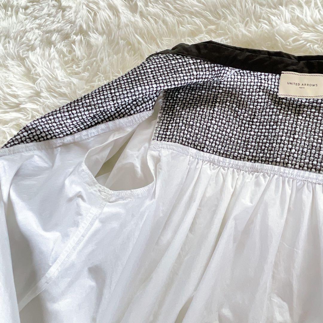 美品✨【ユナイテッドアローズ】エンブロイダリー コンビ ショートスリーブブラウス