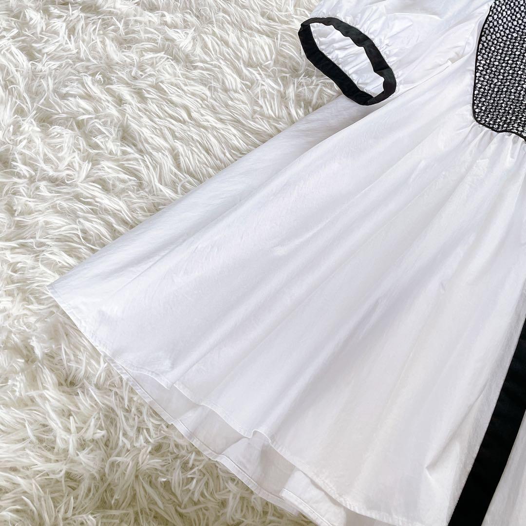 美品✨【ユナイテッドアローズ】エンブロイダリー コンビ ショートスリーブブラウス