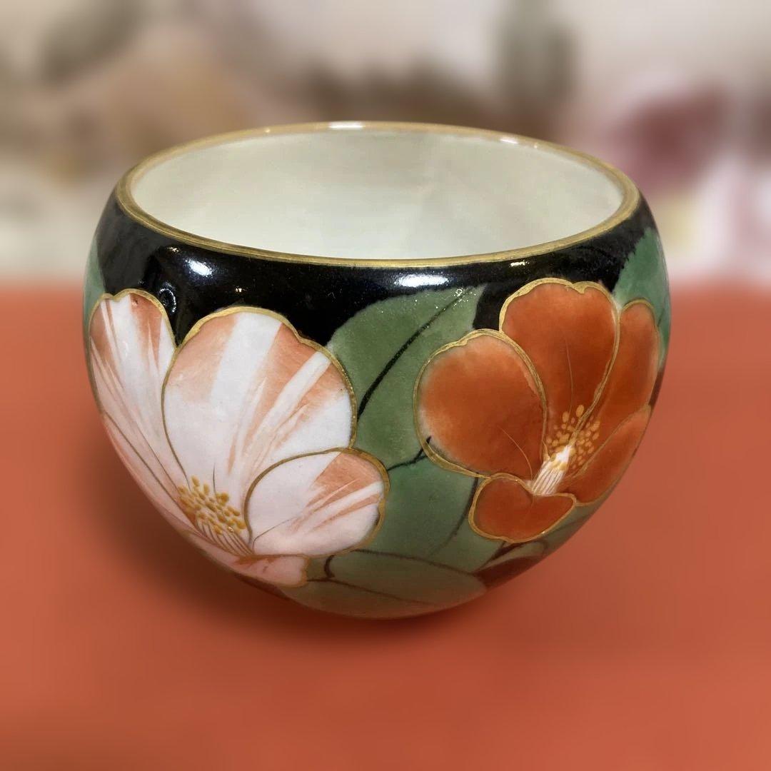 陶葊　京焼　黒地玉湯呑み　年末セール