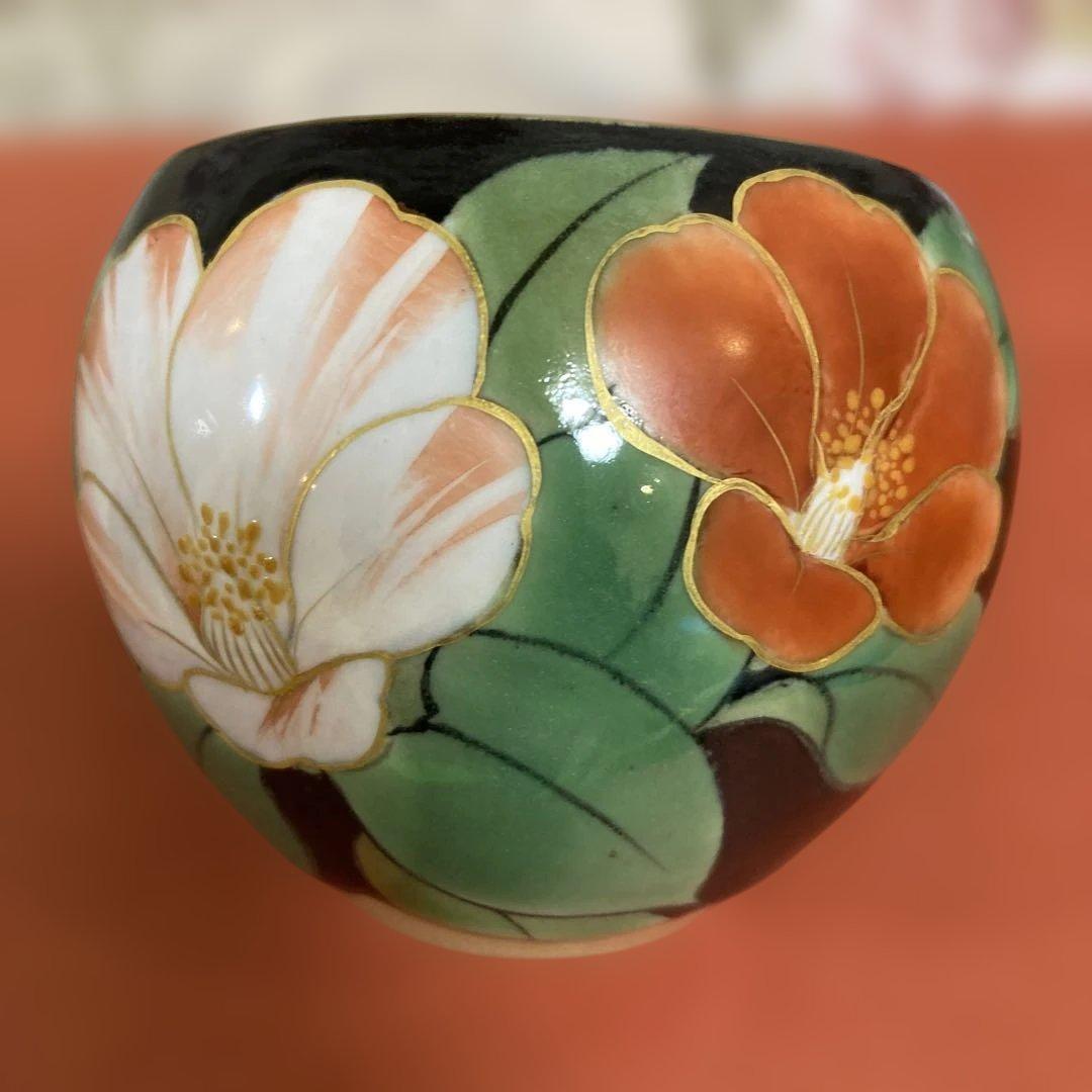 陶葊　京焼　黒地玉湯呑み　年末セール