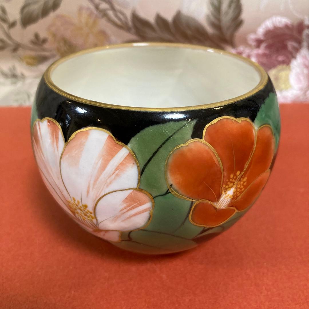 陶葊　京焼　黒地玉湯呑み　年末セール