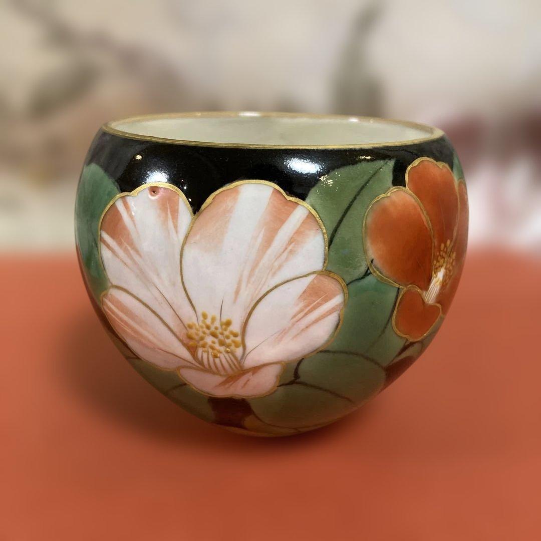 陶葊　京焼　黒地玉湯呑み　年末セール