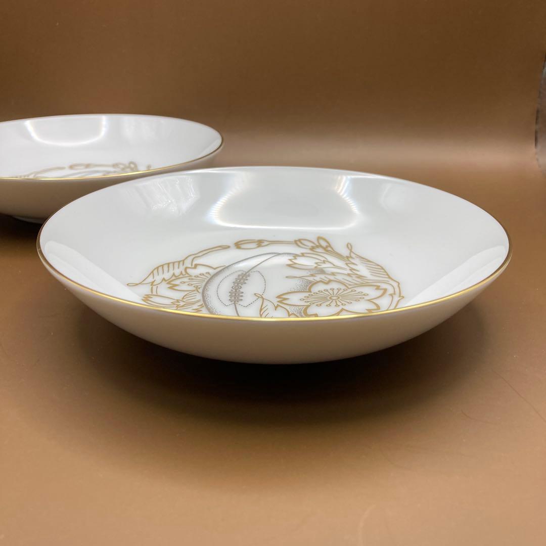 大倉陶園　OKURA CHINA ゴールドライン　ラグビー　ナッツボウル