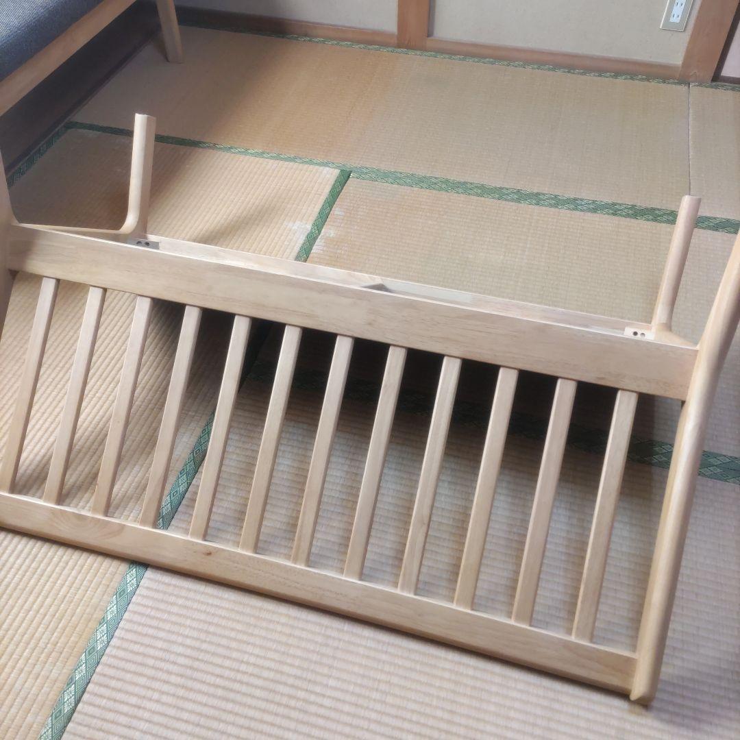 ナフコTWO−ONE STYLE カスミ143 LDカウチ L字型ソファ濃茶色➁