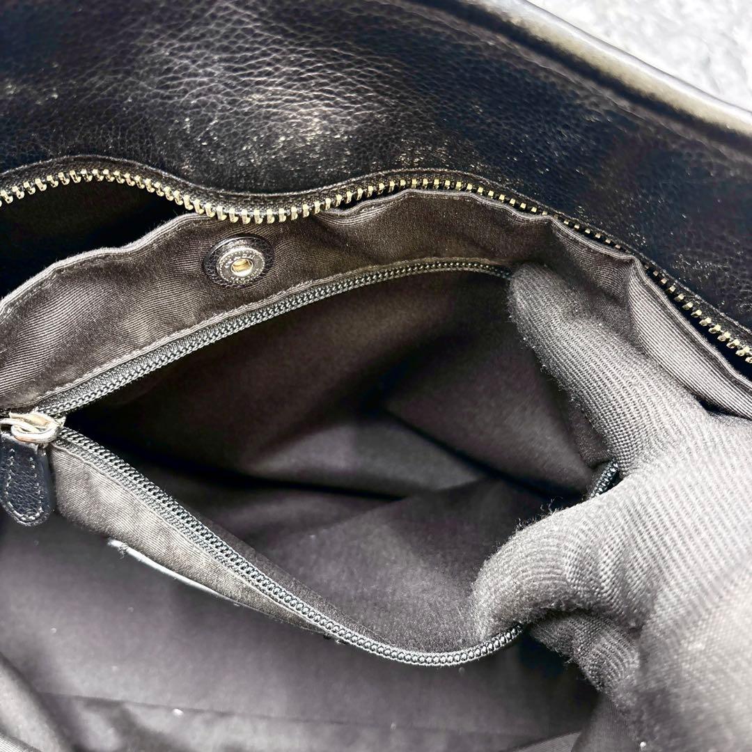 COACH メトロポリタン レザートートバッグ 2way ネイビー×ブラック