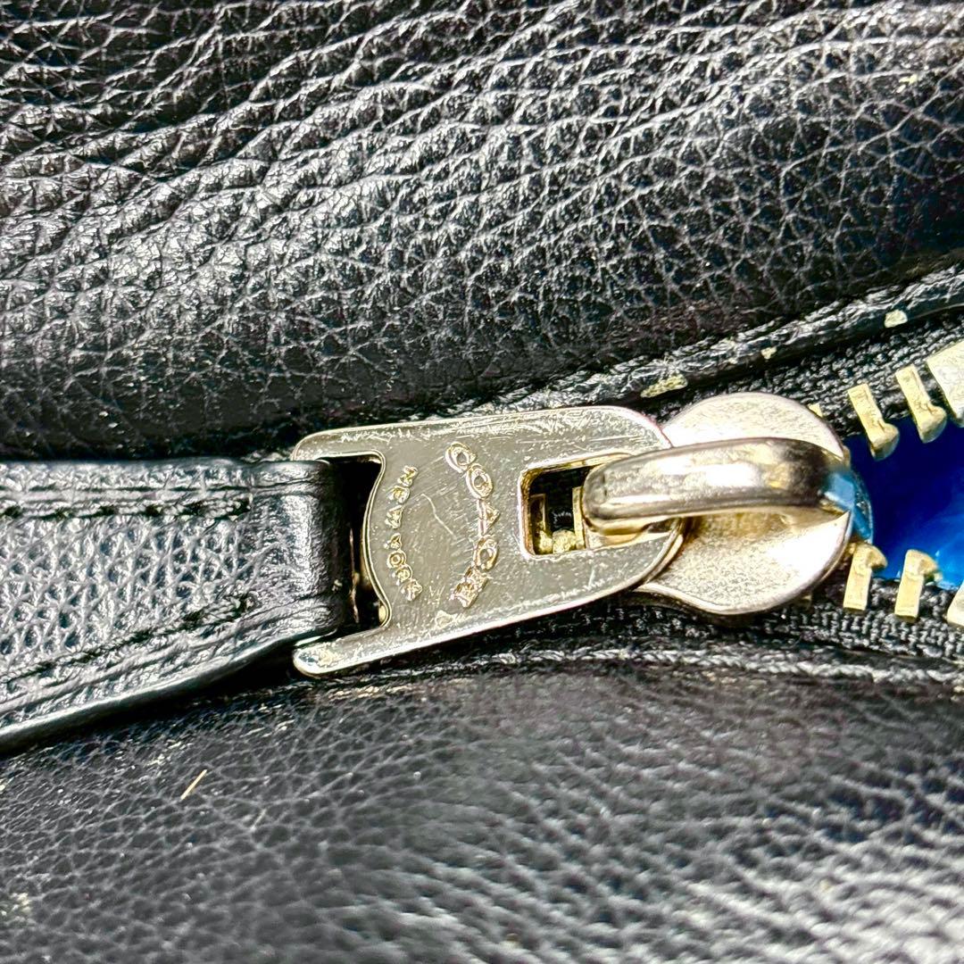 COACH メトロポリタン レザートートバッグ 2way ネイビー×ブラック