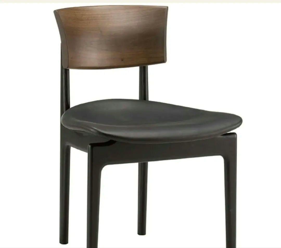 1脚分★柏木工 CHICシック サイドチェアダイニングチェア黒革椅子在庫2脚