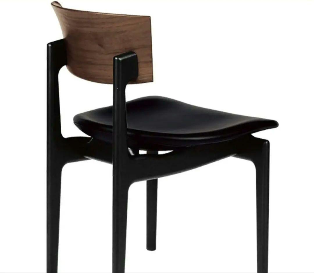 1脚分★柏木工 CHICシック サイドチェアダイニングチェア黒革椅子在庫2脚