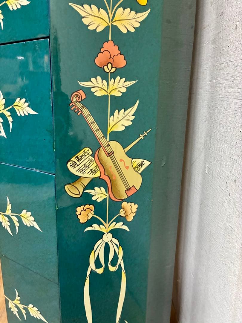 管454☆シノワズリ様式☆八角型☆8段チェスト☆ジュエリーチェスト