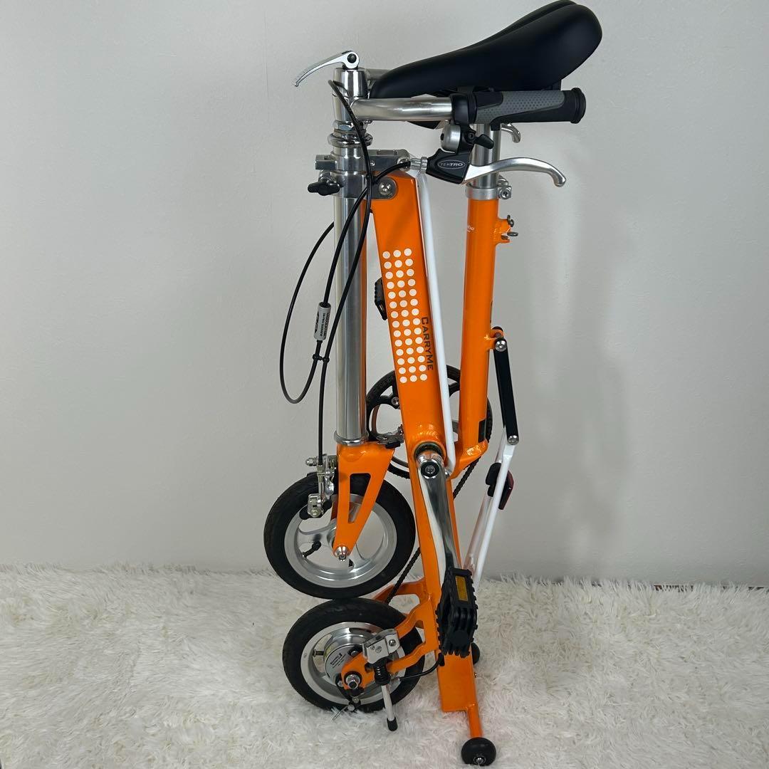 【極美品】CARRY ME　人気のオレンジ　8インチ　折り畳み自転車
