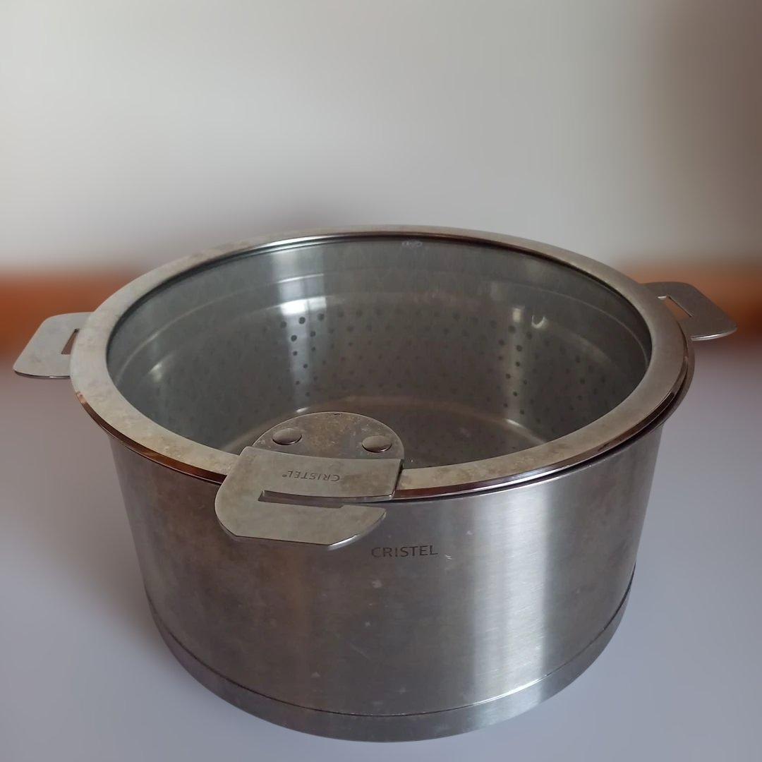 CRISTEL 両手鍋深型　24㎝　クッキングバスケット　蓋つき
