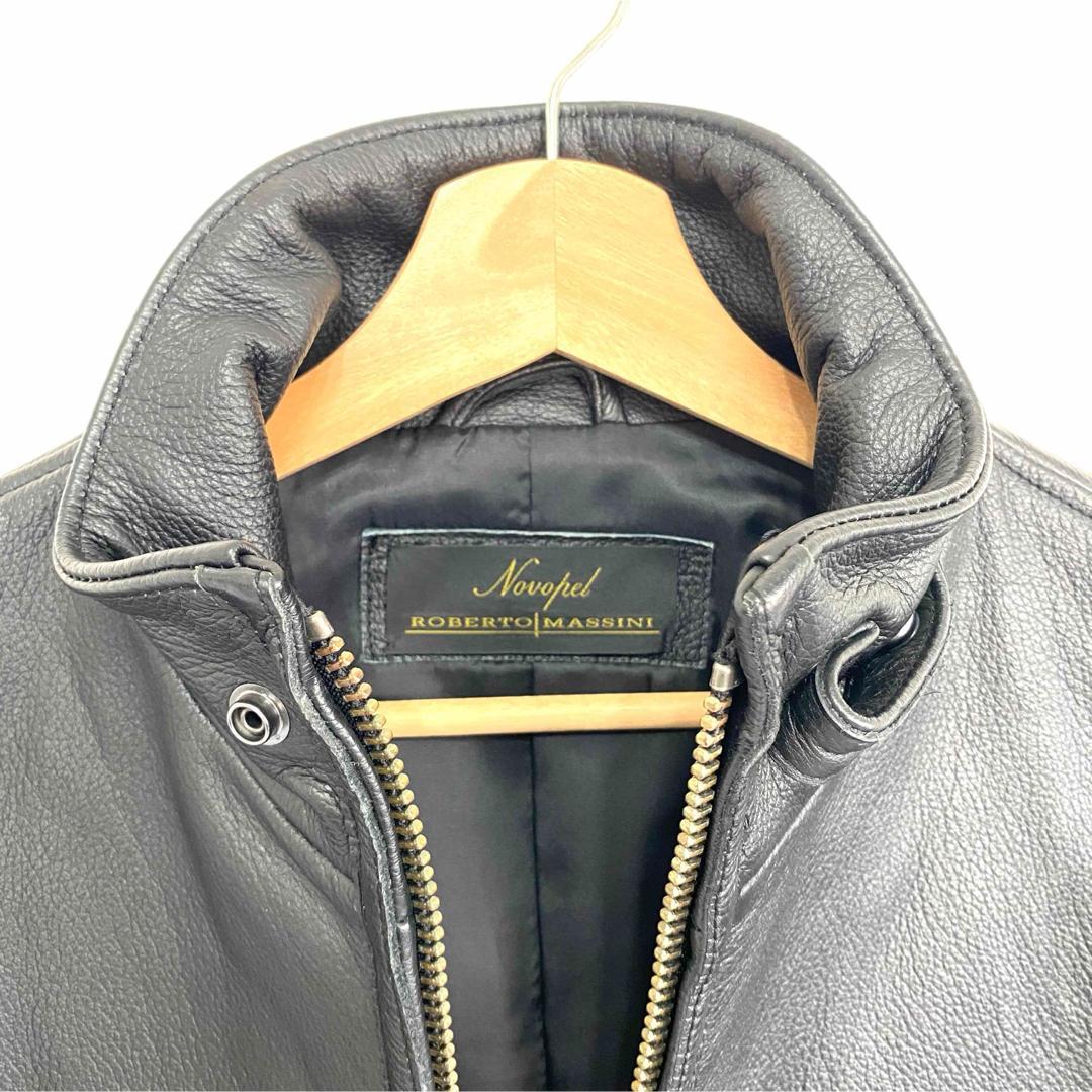 【即日発送】ブラック シングルライダース L レザージャケット 牛革 黒 メンズ