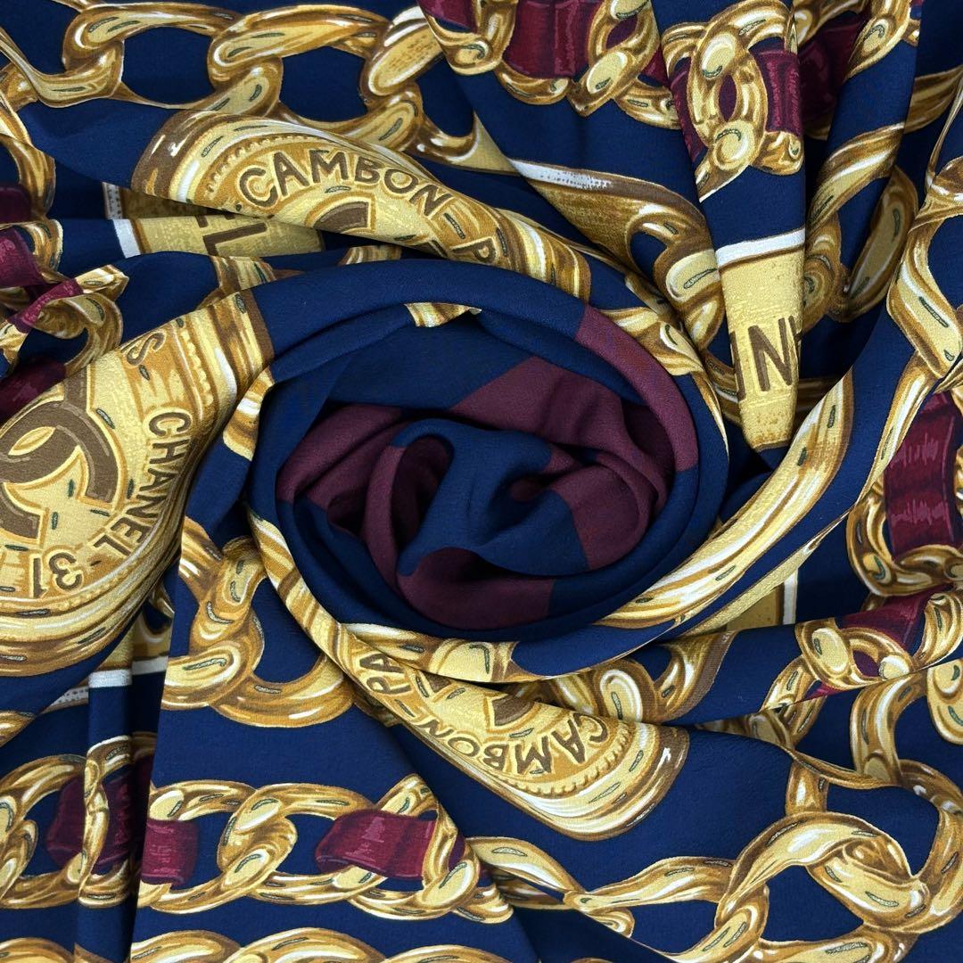 ♡美品♡ CHANEL シャネル スカーフ ココマーク 大判 チェーン柄