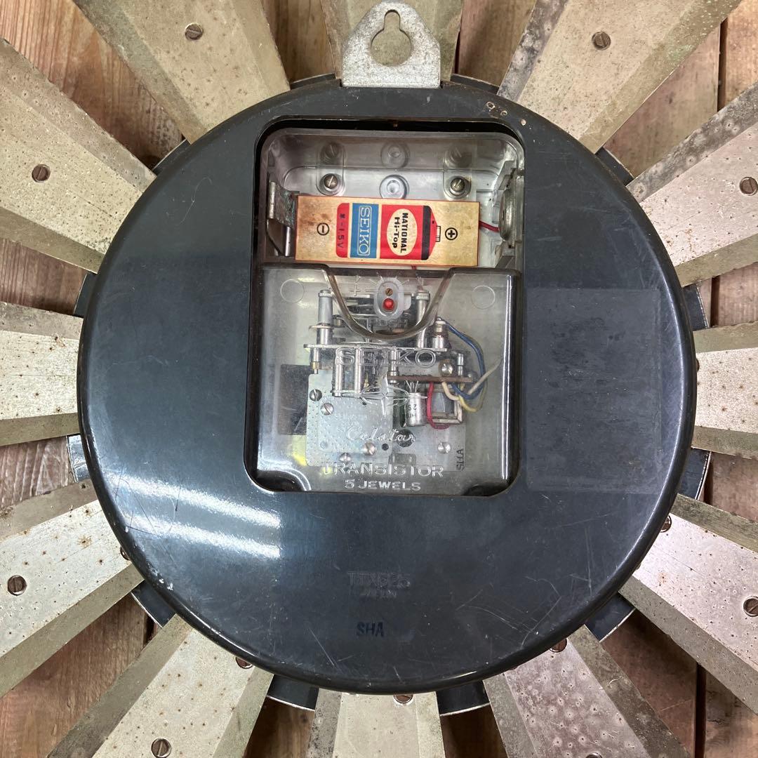 E-3 ジャンク品 ヴィンテージ セイコー サンバーストクロック 掛時計 時計