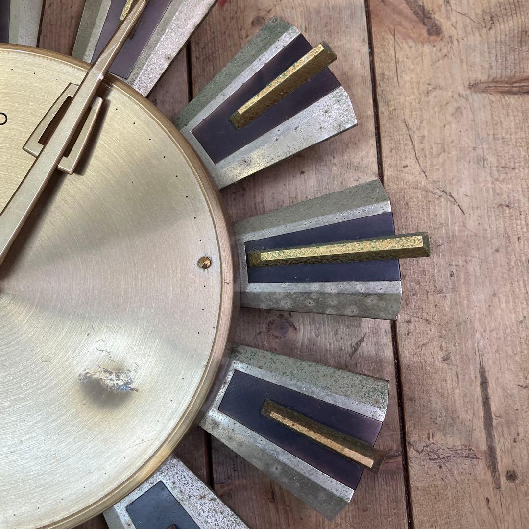 E-3 ジャンク品 ヴィンテージ セイコー サンバーストクロック 掛時計 時計