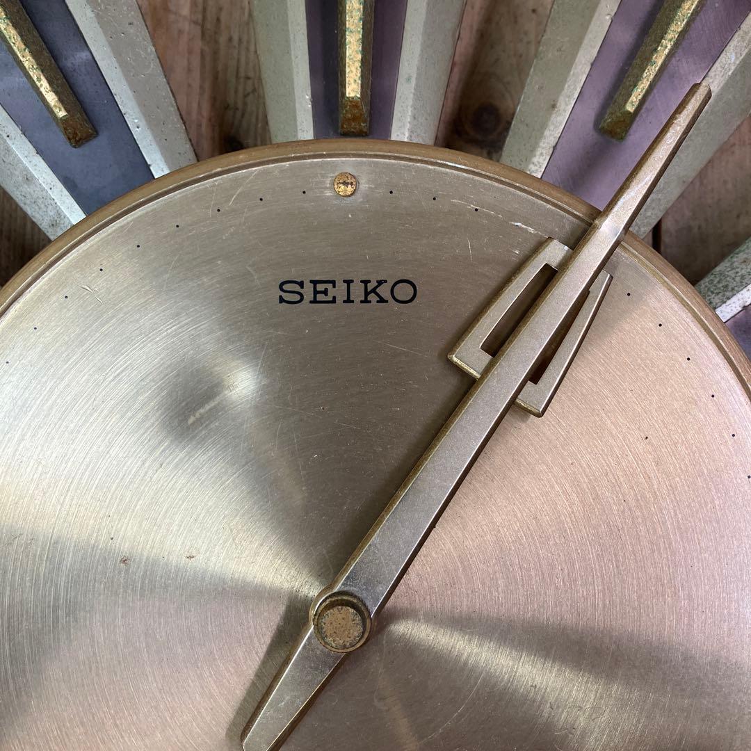 E-3 ジャンク品 ヴィンテージ セイコー サンバーストクロック 掛時計 時計