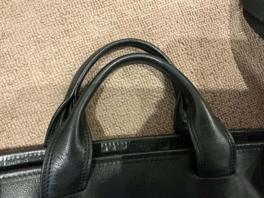 【絶版美品】万双黒サンタフェトートバッグショルダーベルト付L