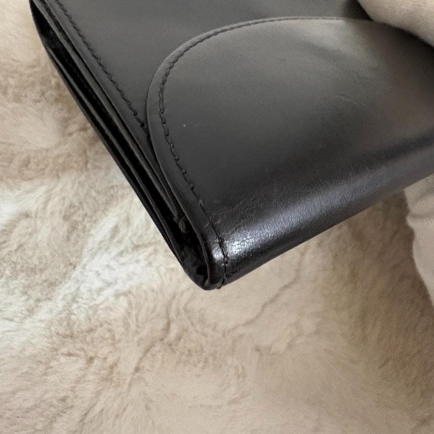 廃盤品　ホワイトハウスコックス　3つ折り財布 黒　ブライドルレザー 　英国製