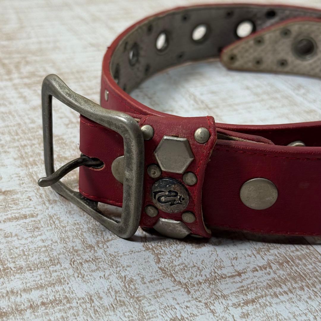 ケムリ kmrii ベルト　レッド　ヴィンテージ　KMRii