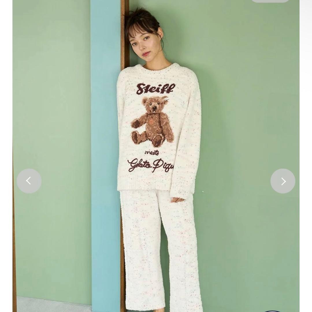 ジェラピケ Steiff gelato piqueパウダーネップ 上下セット