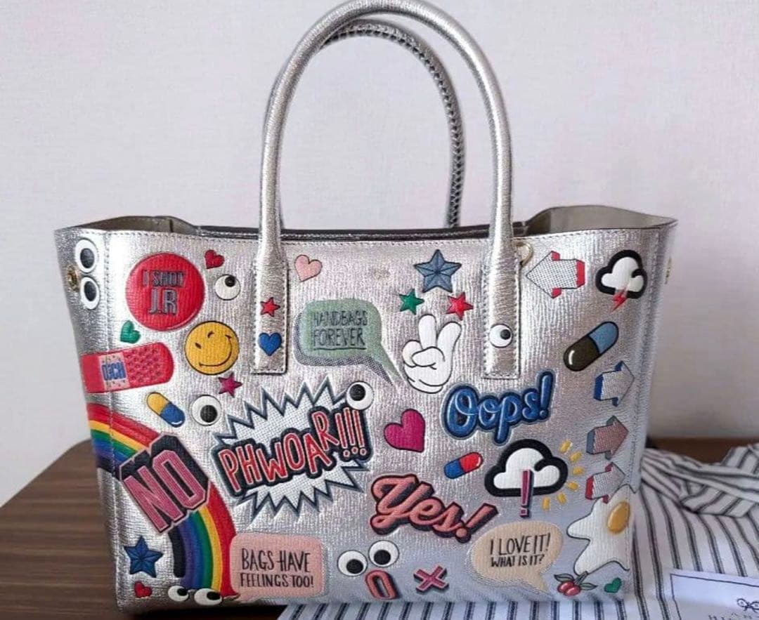 ◎超美品 アニヤハインドマーチ オールオーバー ステッカー トートバッグ❤︎