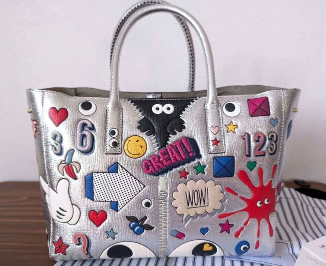 ◎超美品 アニヤハインドマーチ オールオーバー ステッカー トートバッグ❤︎