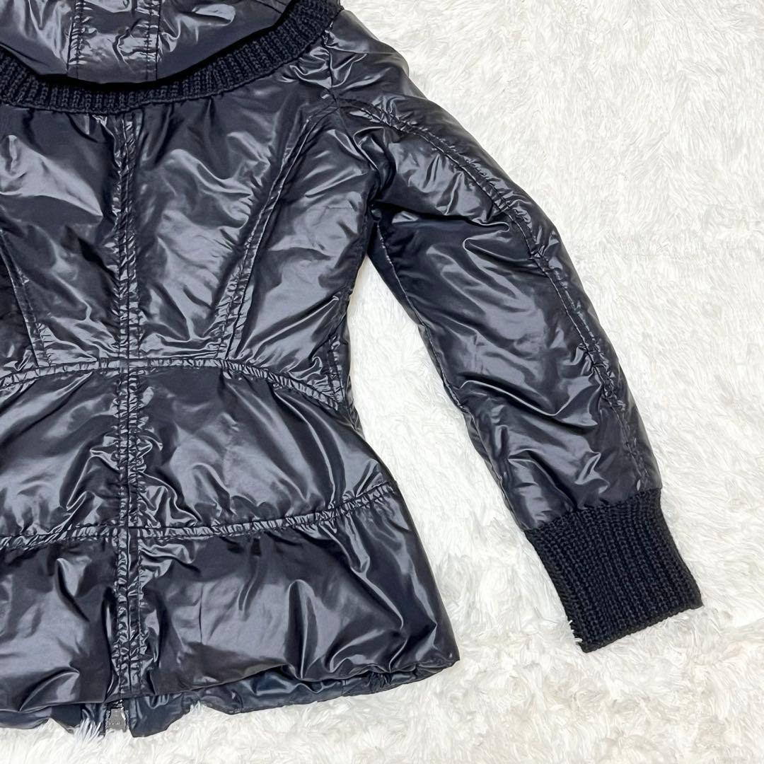 【美品】襟元　ニット　切替　ダウンジャケット ERMANNO SCERVINO