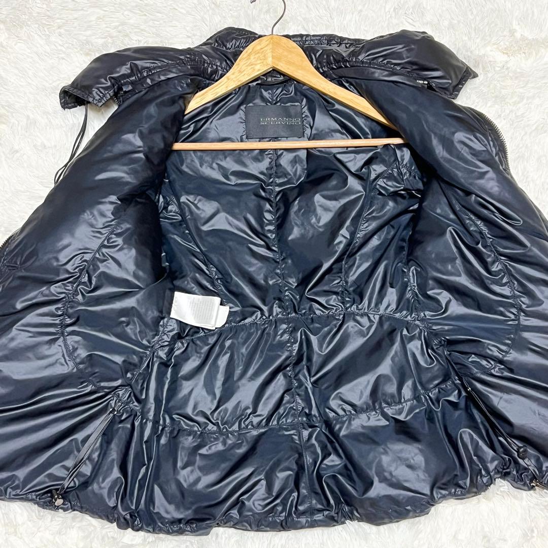 【美品】襟元　ニット　切替　ダウンジャケット ERMANNO SCERVINO