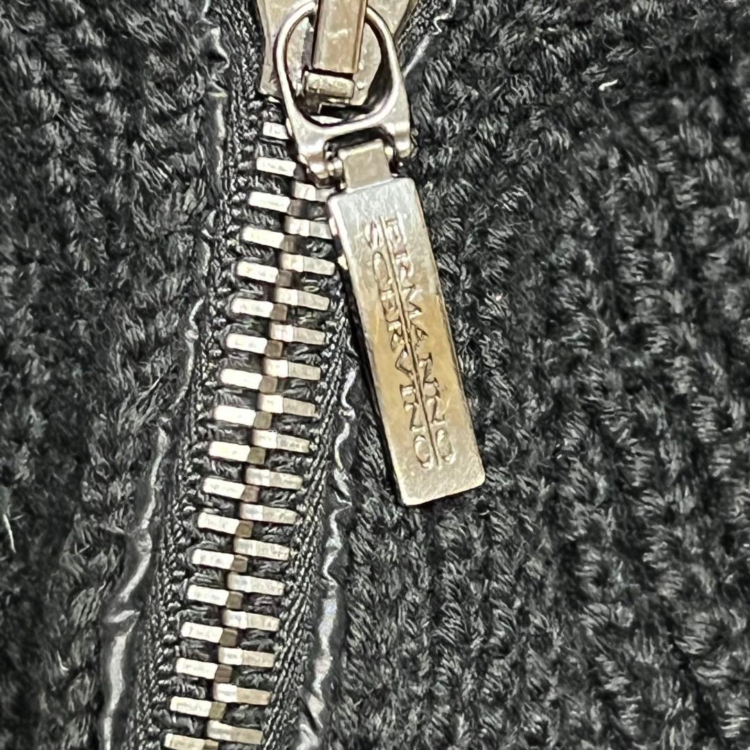 【美品】襟元　ニット　切替　ダウンジャケット ERMANNO SCERVINO